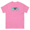 Ovarian Cancer Peace Love Tee - JohnVsGBMAzaleaS