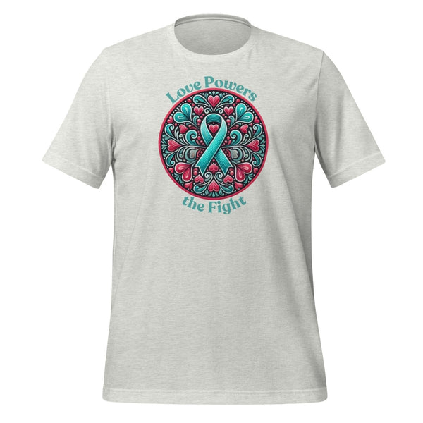 Ovarian Cancer Powers Love Tee - JohnVsGBMAshS