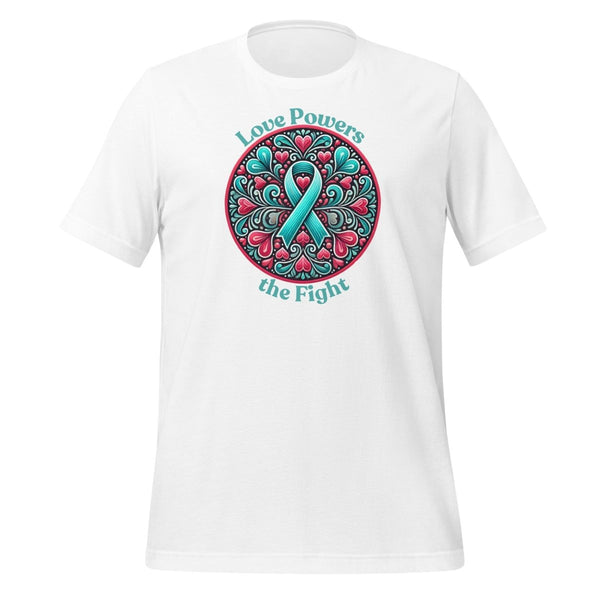 Ovarian Cancer Powers Love Tee - JohnVsGBMWhiteS