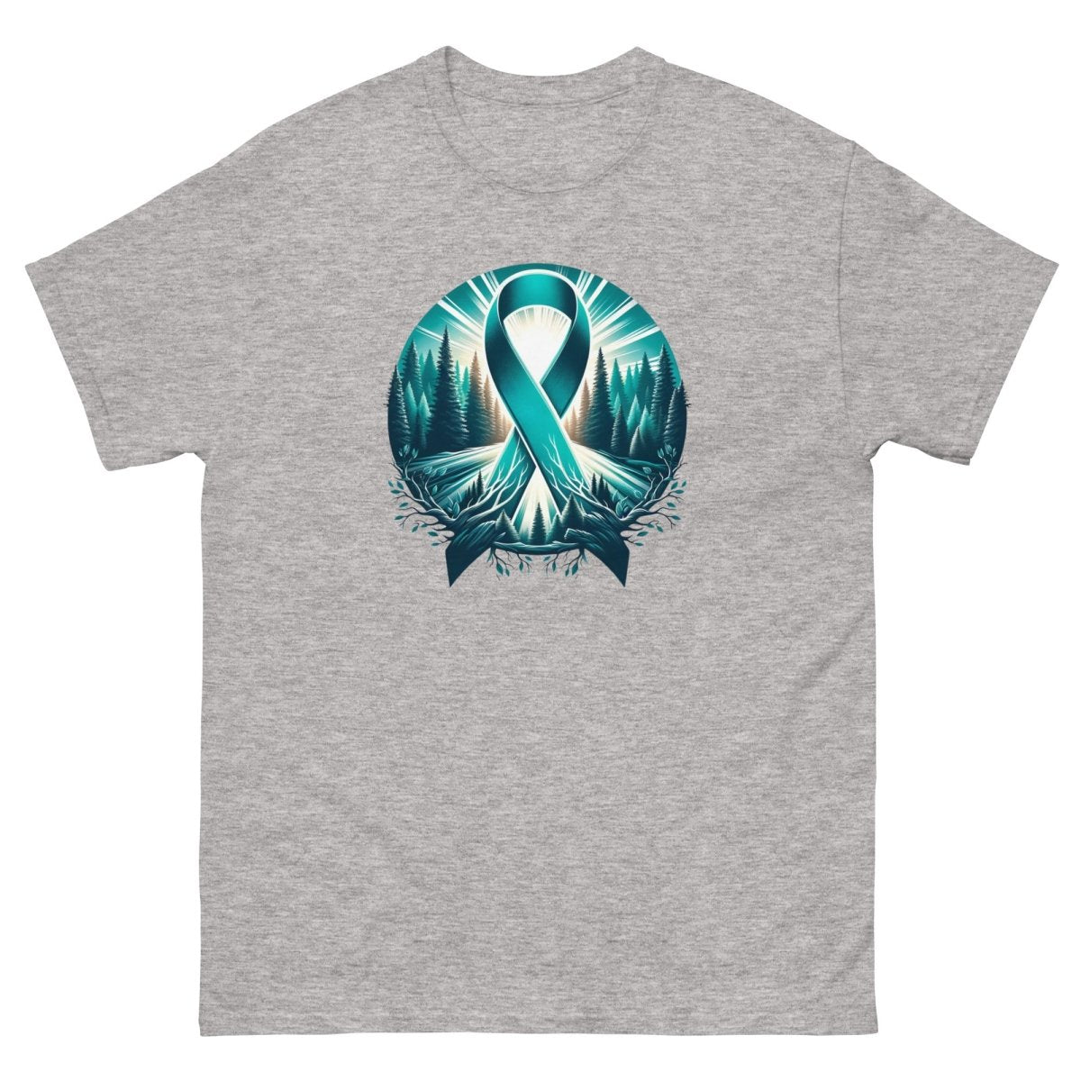 Ovarian Cancer Roots Forest Tee - JohnVsGBMSport GreyS