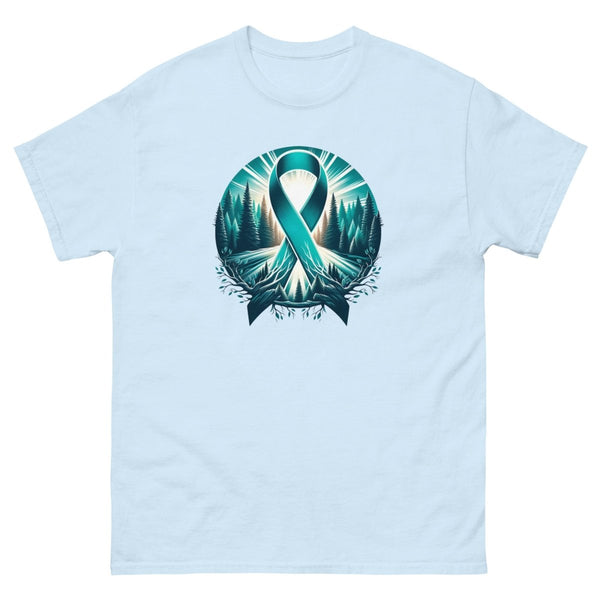 Ovarian Cancer Roots Forest Tee - JohnVsGBMLight BlueS