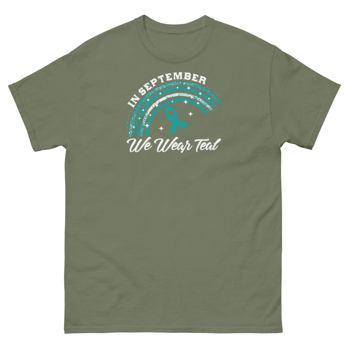 Ovarian Cancer September Tee - JohnVsGBMMilitary GreenS