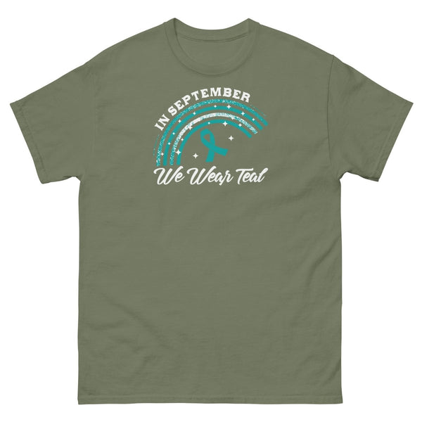 Ovarian Cancer September Tee - JohnVsGBMMilitary GreenS