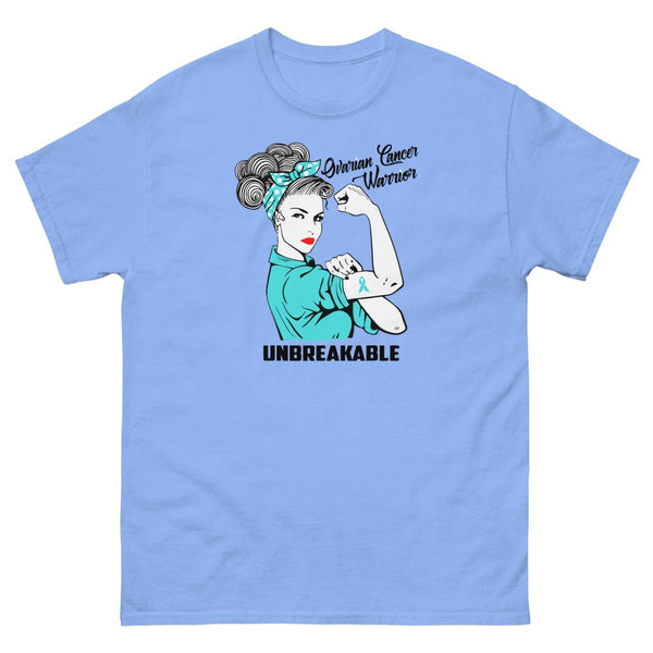 Ovarian Cancer Unbreakable Tee - JohnVsGBMCarolina BlueS