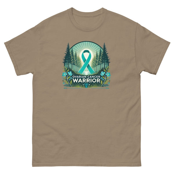 Ovarian Cancer Warrior Forest Tee - JohnVsGBMBrown SavanaS