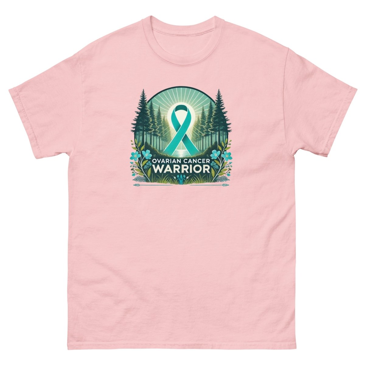 Ovarian Cancer Warrior Forest Tee - JohnVsGBMLight PinkS