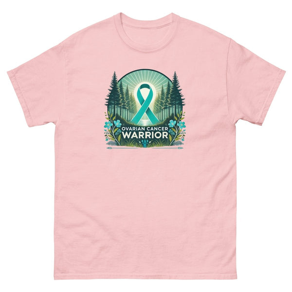 Ovarian Cancer Warrior Forest Tee - JohnVsGBMLight PinkS