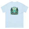 Ovarian Cancer Warrior Forest Tee - JohnVsGBMLight BlueS