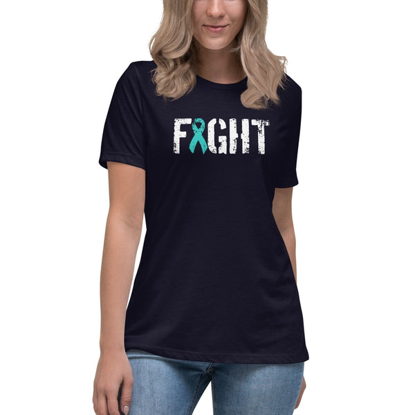 Ovarian Cancer Women's Fight Tee - JohnVsGBMNavyS