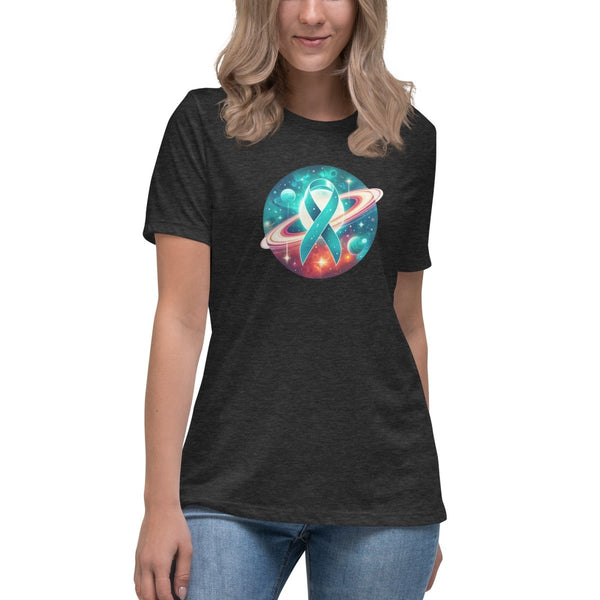 Ovarian Cancer Women's Galaxy Tee - JohnVsGBMDark Grey HeatherS