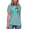 Ovarian Cancer Women's Heart Tee - JohnVsGBMHeather Blue LagoonS