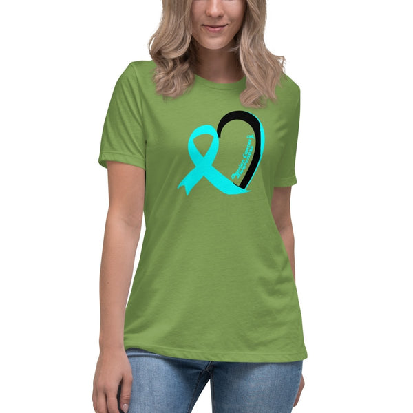 Ovarian Cancer Women's Heart Tee - JohnVsGBMLeafS