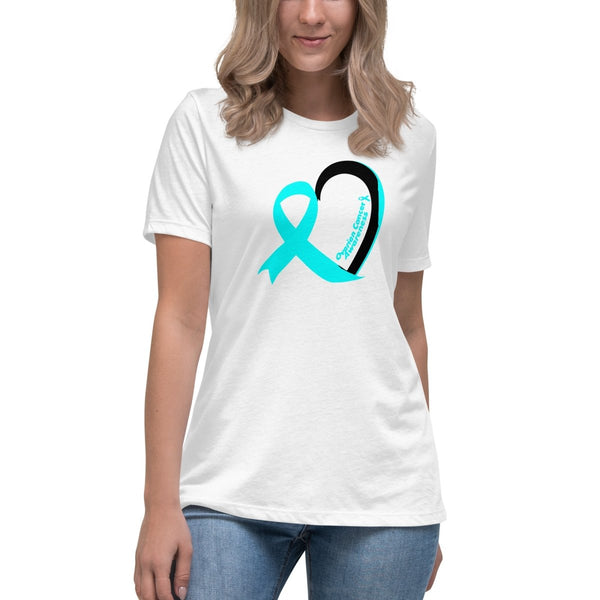 Ovarian Cancer Women's Heart Tee - JohnVsGBMWhiteS