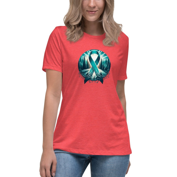 Ovarian Cancer Women's Roots Tee - JohnVsGBMHeather RedS