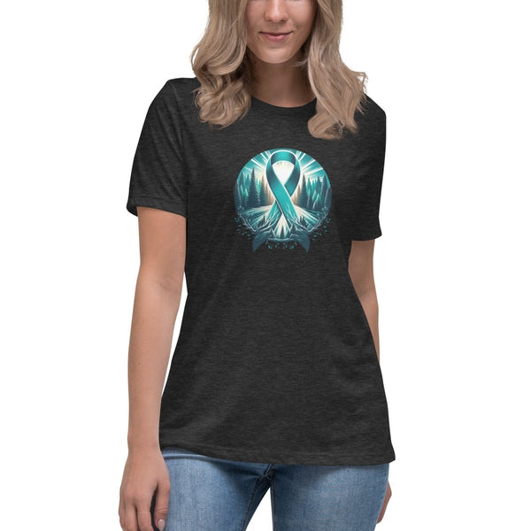 Ovarian Cancer Women's Roots Tee - JohnVsGBMDark Grey HeatherS