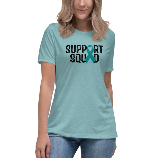 Ovarian Cancer Women's Support Tee - JohnVsGBMHeather Blue LagoonS