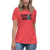 Ovarian Cancer Women's Support Tee - JohnVsGBMHeather RedS