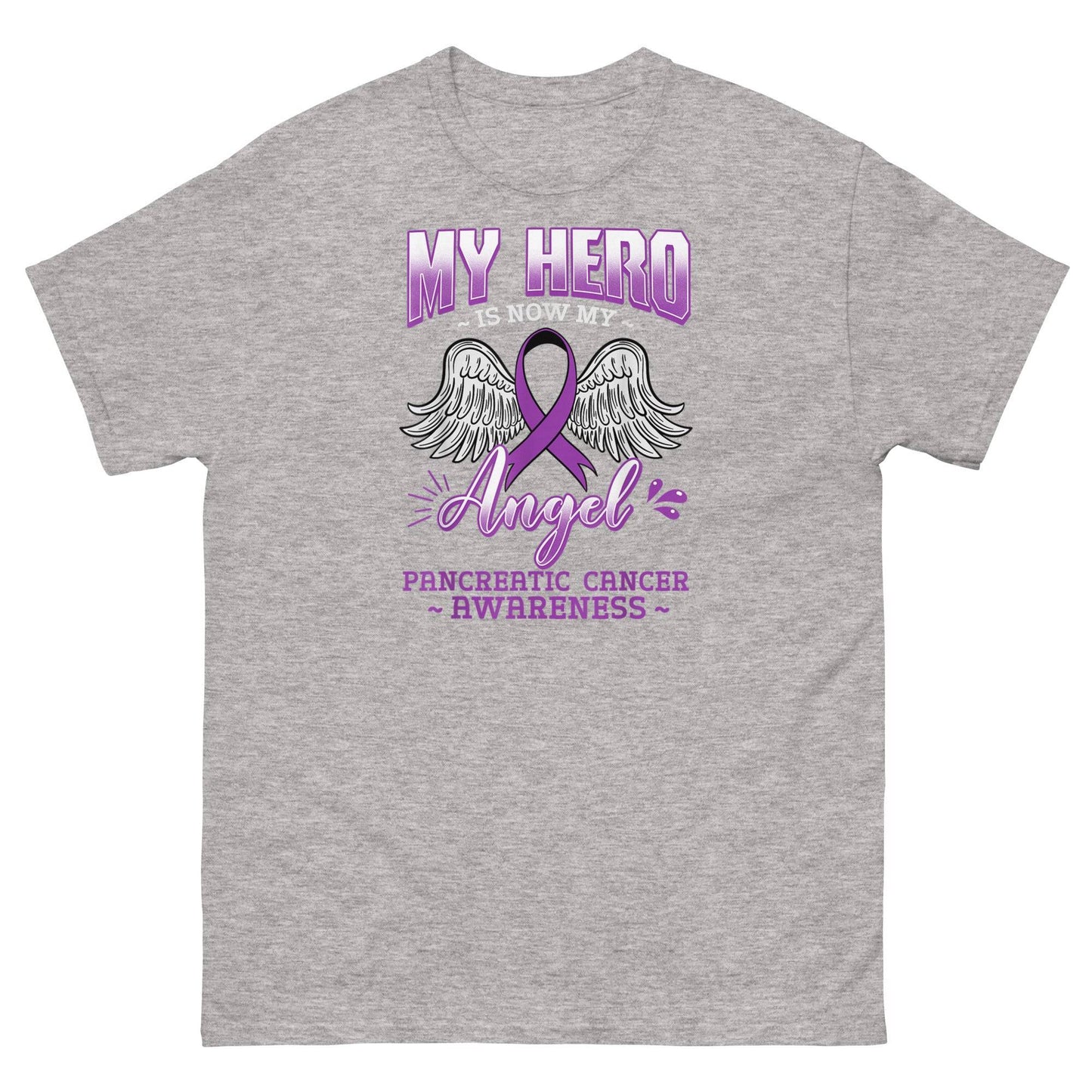 Pancreatic Cancer Angel Classic Tee - JohnVsGBMSport GreyS