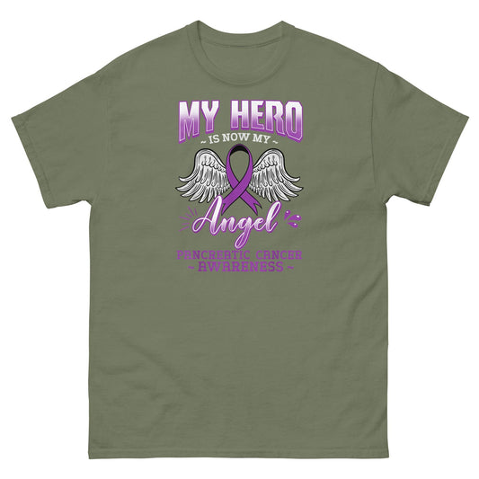 Pancreatic Cancer Angel Classic Tee - JohnVsGBMMilitary GreenS