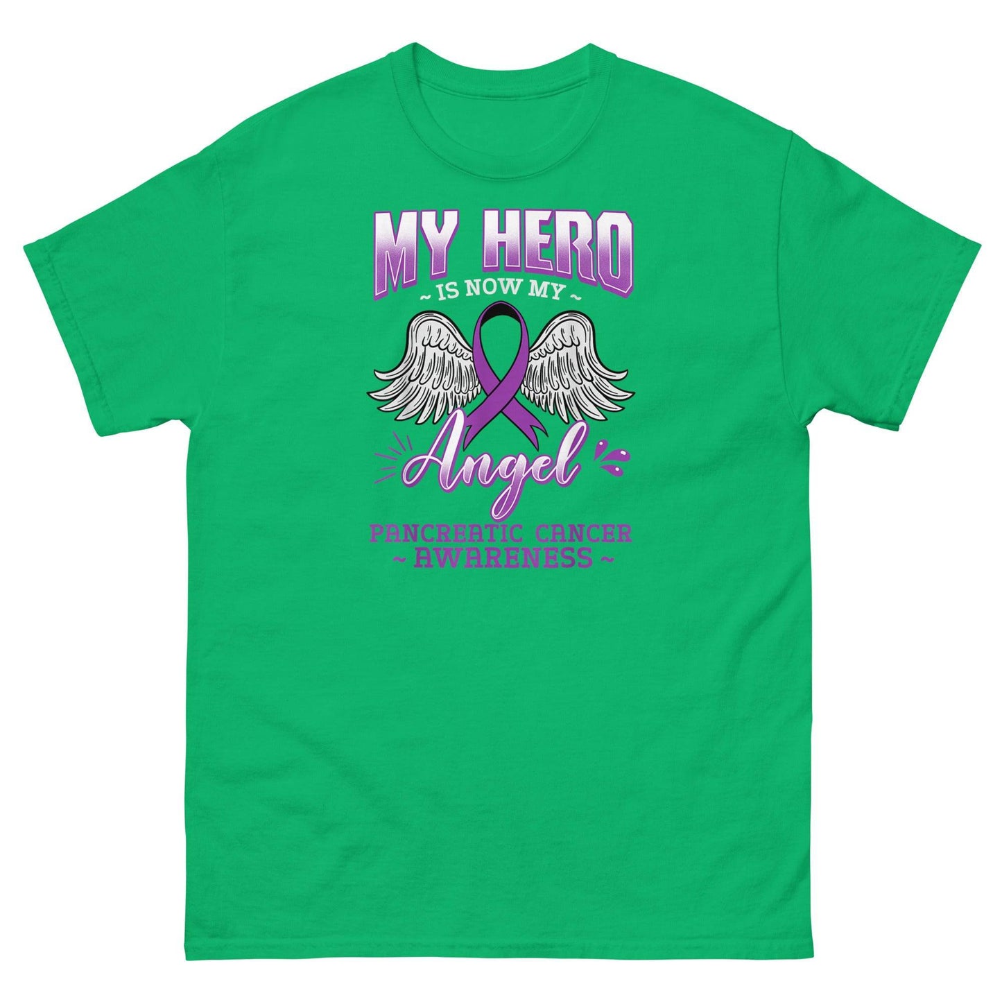 Pancreatic Cancer Angel Classic Tee - JohnVsGBMIrish GreenS