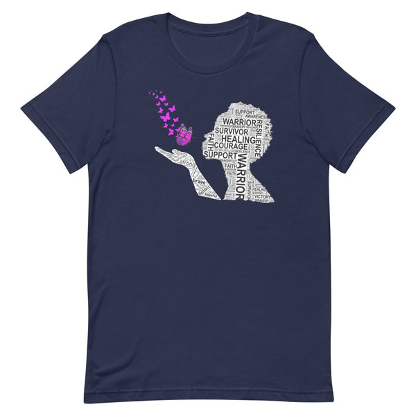 Pancreatic Cancer Butterfly Tee - JohnVsGBMNavyXS