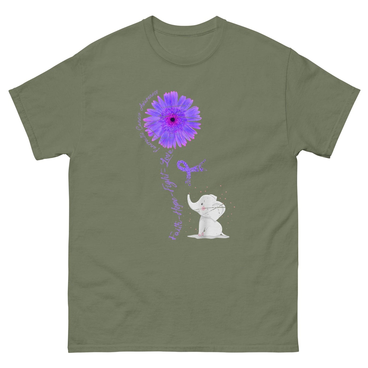 Pancreatic Cancer Fight Purple Classic Tee - JohnVsGBMMilitary GreenS