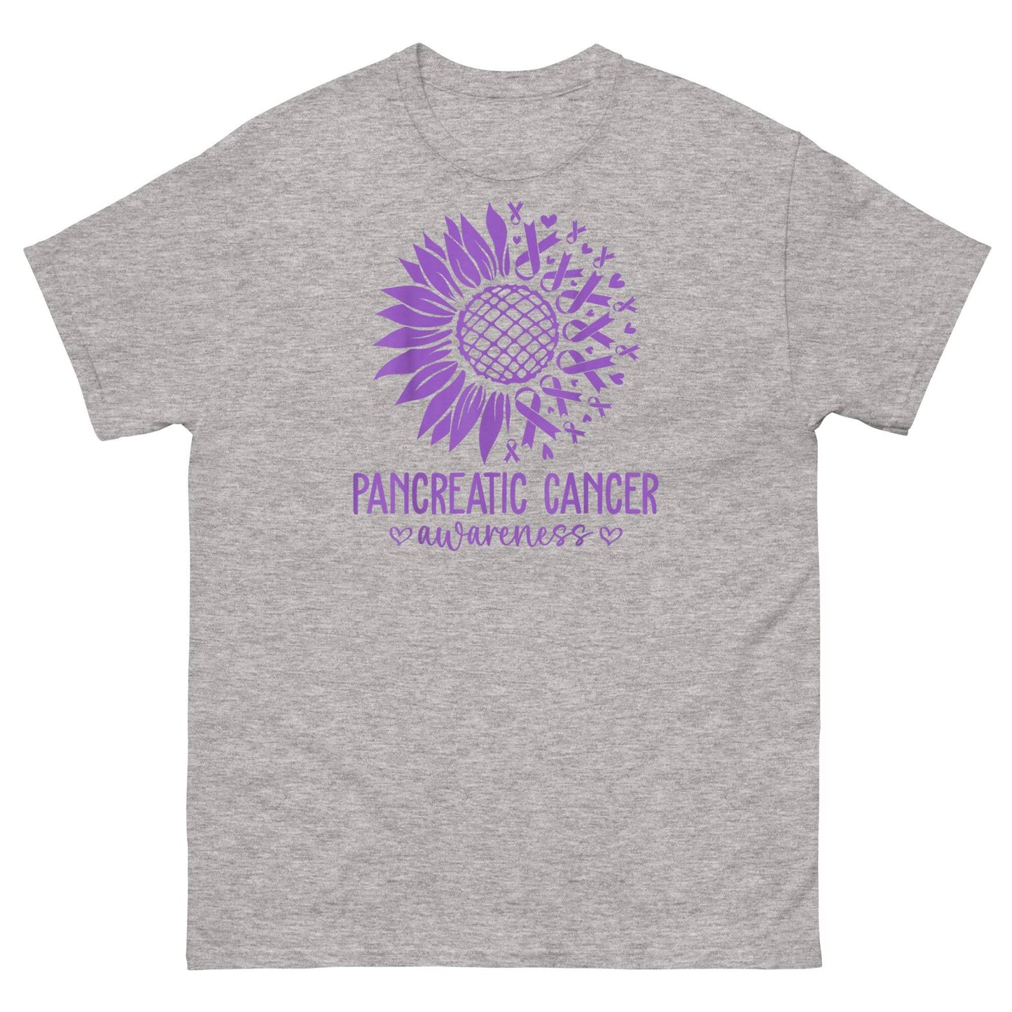 Pancreatic Cancer Flower Classic Tee - JohnVsGBMSport GreyS