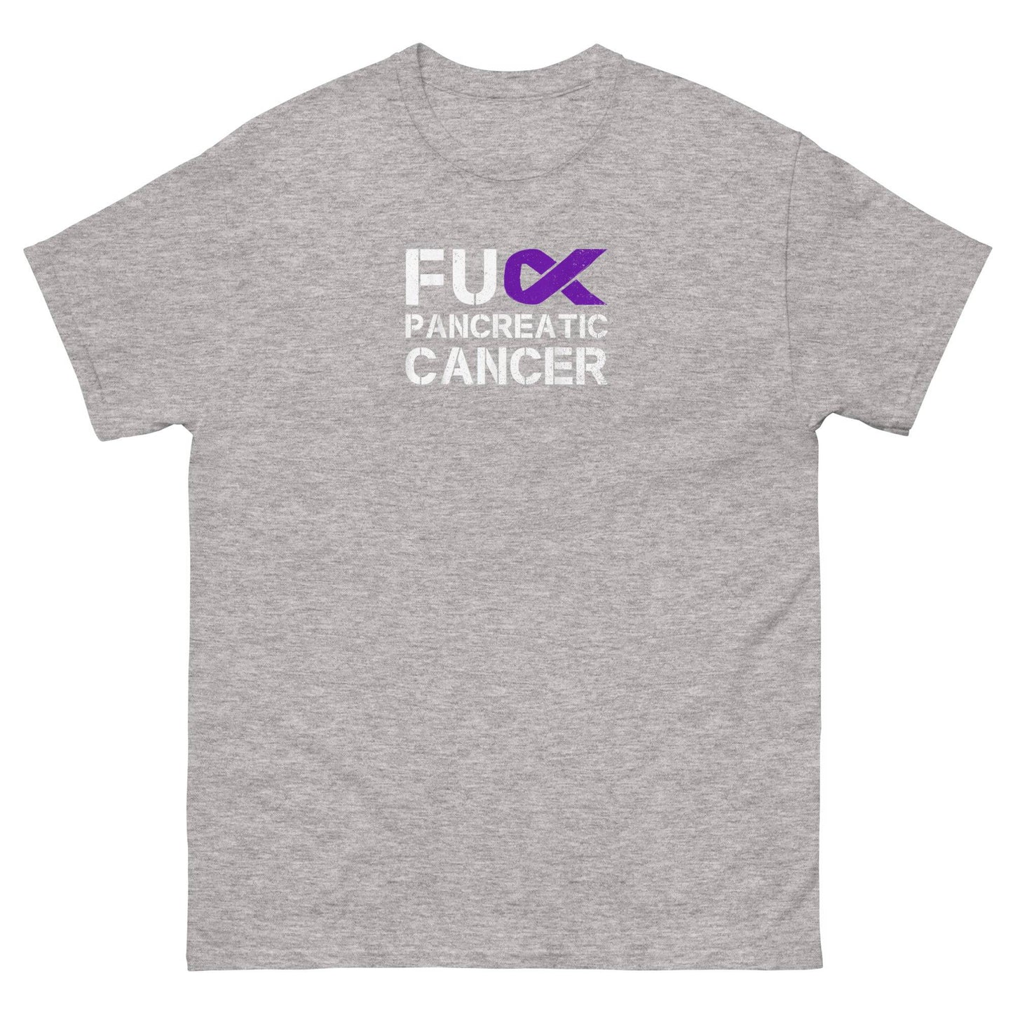 Pancreatic Cancer FU Purple Ribbon Classic Tee - JohnVsGBMSport GreyS