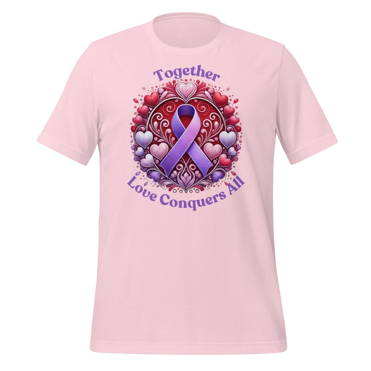 Pancreatic Cancer Heart Love Tee - JohnVsGBMSoft PinkS