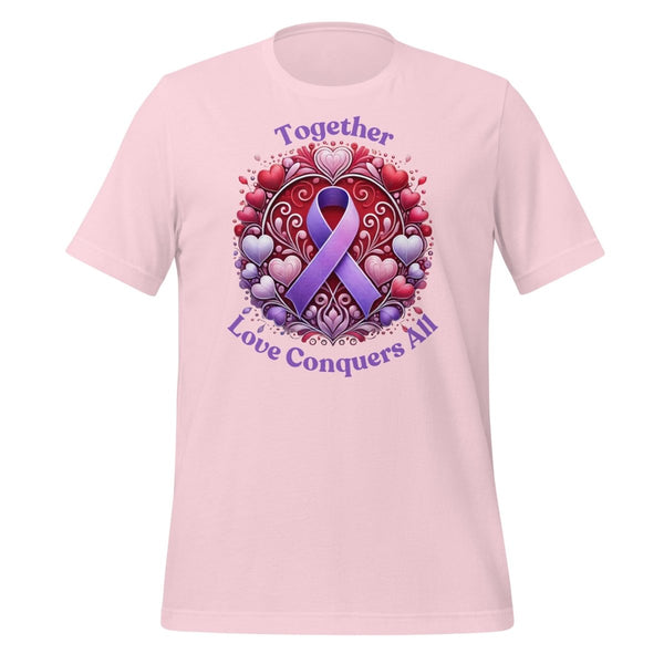 Pancreatic Cancer Heart Love Tee - JohnVsGBMSoft PinkS