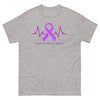 Pancreatic Cancer Heartbeat Classic Tee - JohnVsGBMSport GreyS