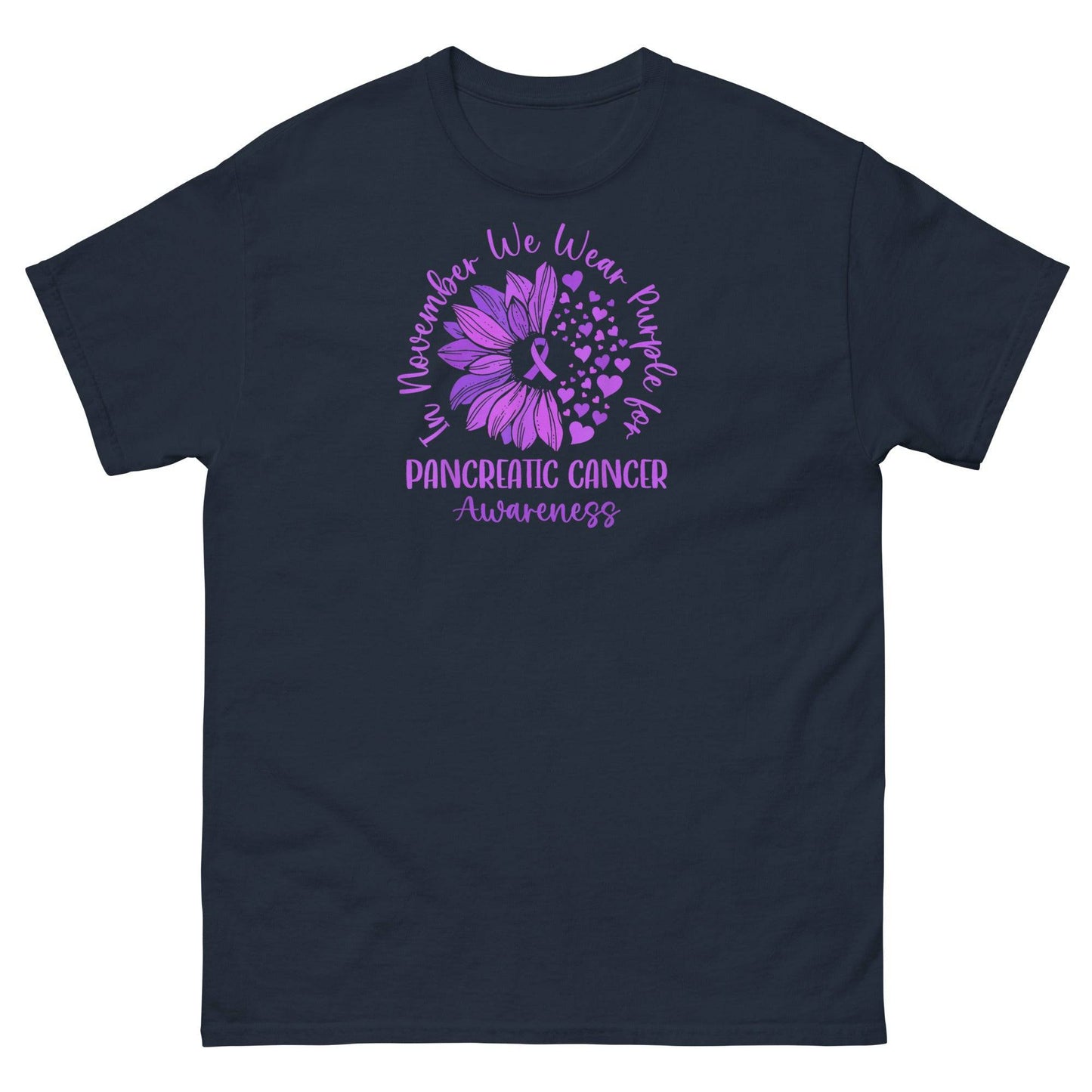 Pancreatic Cancer November Flower Classic Tee - JohnVsGBMNavyS