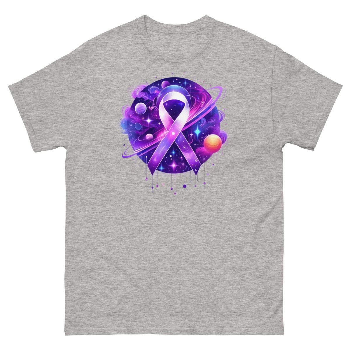 Pancreatic Cancer Painted Galaxy Tee - JohnVsGBMSport GreyS