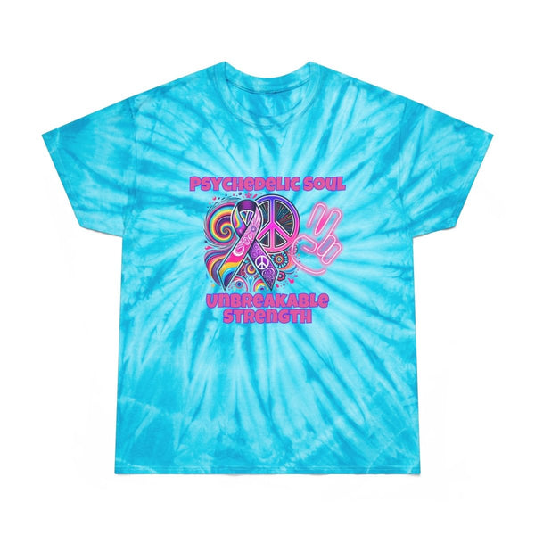 Pancreatic Cancer Psychedelic Soul Tie - Dye Tee - JohnVsGBMTurquoiseS