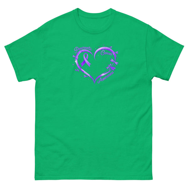 Pancreatic Cancer Purple Heart with Ribbon Classic Tee - JohnVsGBMIrish GreenS