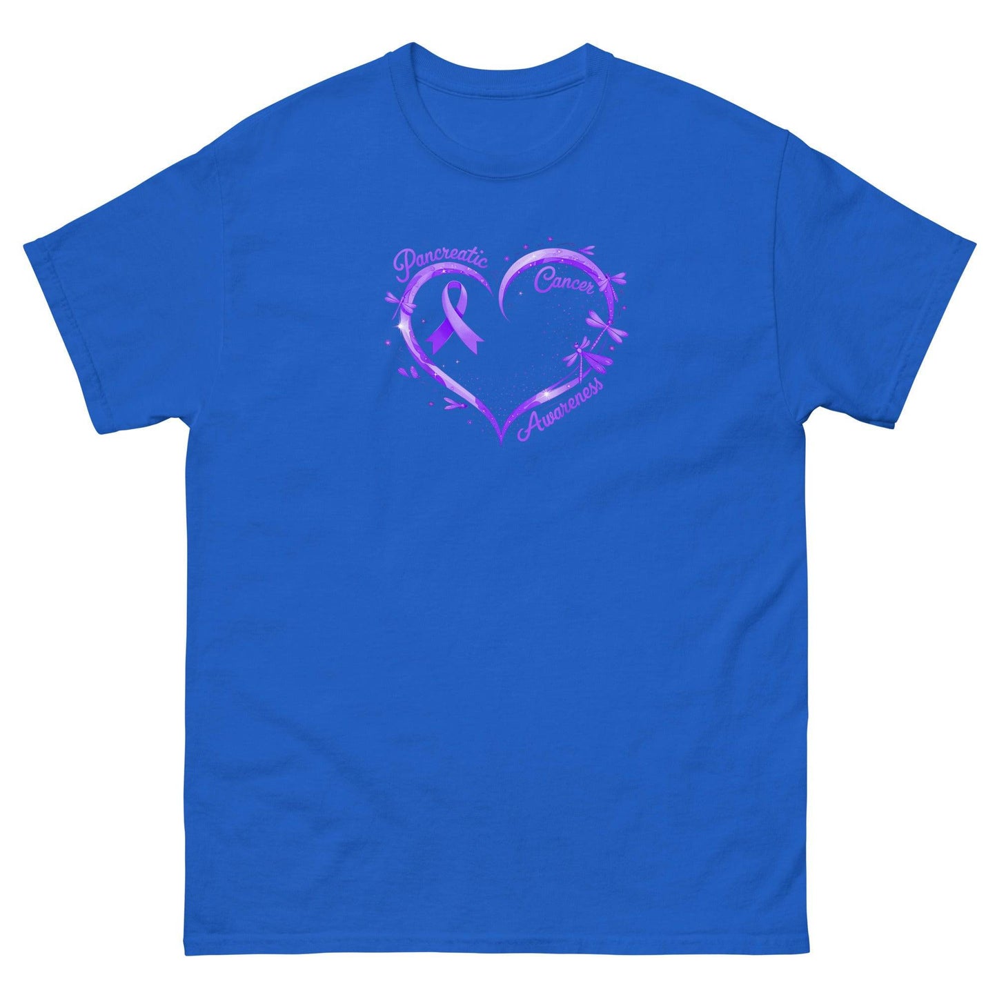 Pancreatic Cancer Purple Heart with Ribbon Classic Tee - JohnVsGBMRoyalS