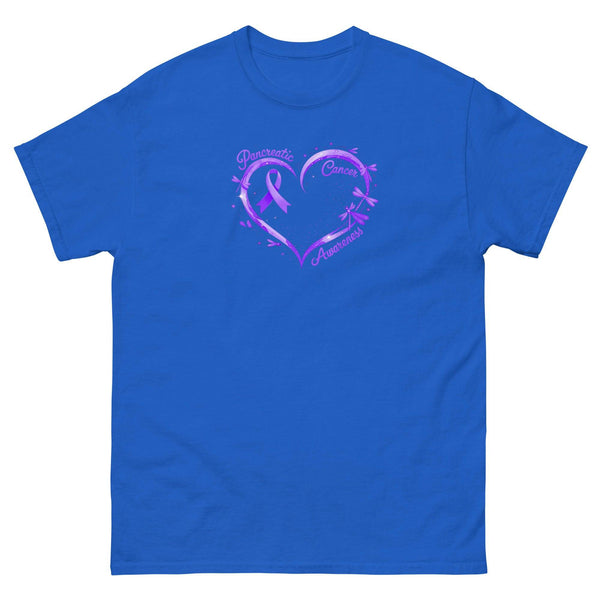 Pancreatic Cancer Purple Heart with Ribbon Classic Tee - JohnVsGBMRoyalS