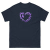 Pancreatic Cancer Purple Heart with Ribbon Classic Tee - JohnVsGBMNavyS