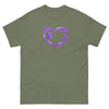 Pancreatic Cancer Purple Heart with Ribbon Classic Tee - JohnVsGBMMilitary GreenS