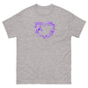 Pancreatic Cancer Purple Heart with Ribbon Classic Tee - JohnVsGBMSport GreyS