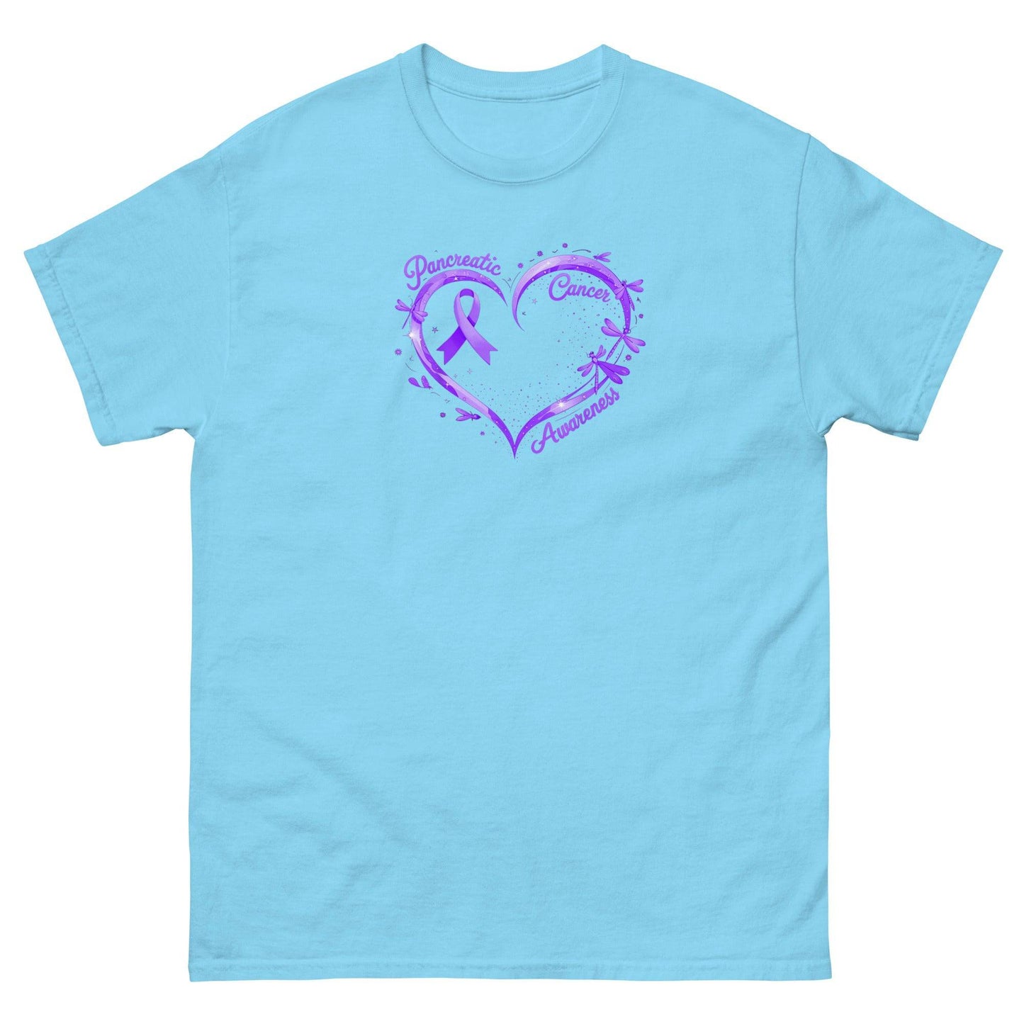 Pancreatic Cancer Purple Heart with Ribbon Classic Tee - JohnVsGBMSkyS