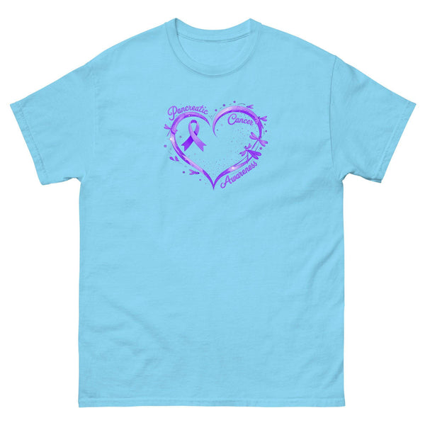 Pancreatic Cancer Purple Heart with Ribbon Classic Tee - JohnVsGBMSkyS