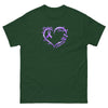 Pancreatic Cancer Purple Heart with Ribbon Classic Tee - JohnVsGBMForest GreenS