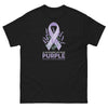 Pancreatic Cancer Ribbon with Lavender Classic Tee - JohnVsGBMBlackS