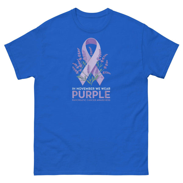 Pancreatic Cancer Ribbon with Lavender Classic Tee - JohnVsGBMRoyalS