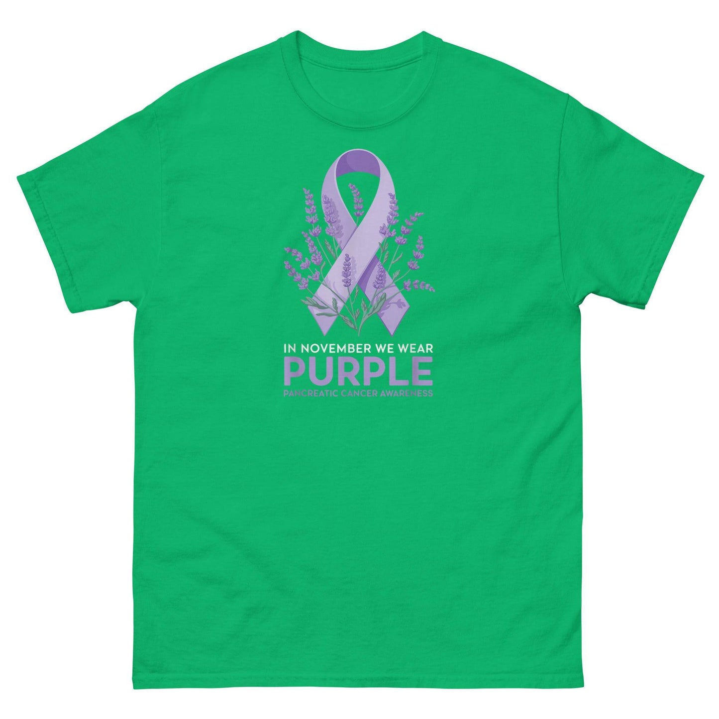 Pancreatic Cancer Ribbon with Lavender Classic Tee - JohnVsGBMIrish GreenS