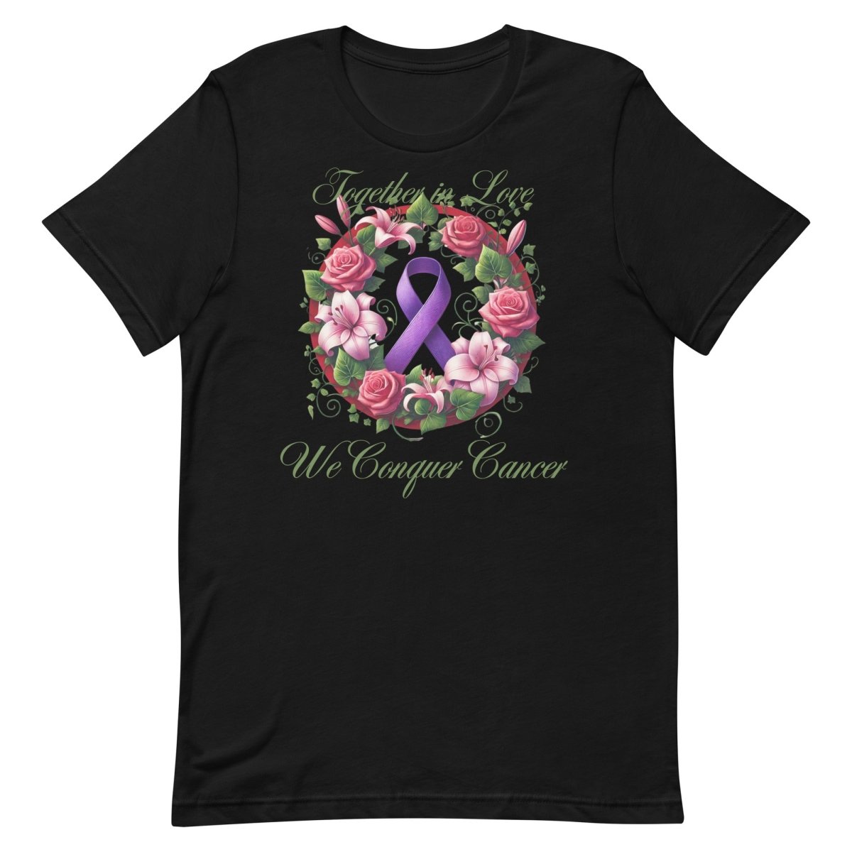 Pancreatic Cancer Rose Love Tee - JohnVsGBMBlackS