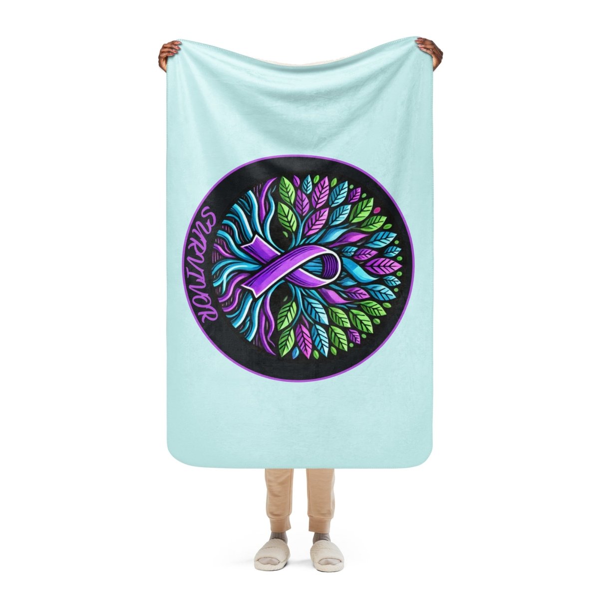 Pancreatic Cancer Tree Sherpa Blanket - JohnVsGBM37″×57″