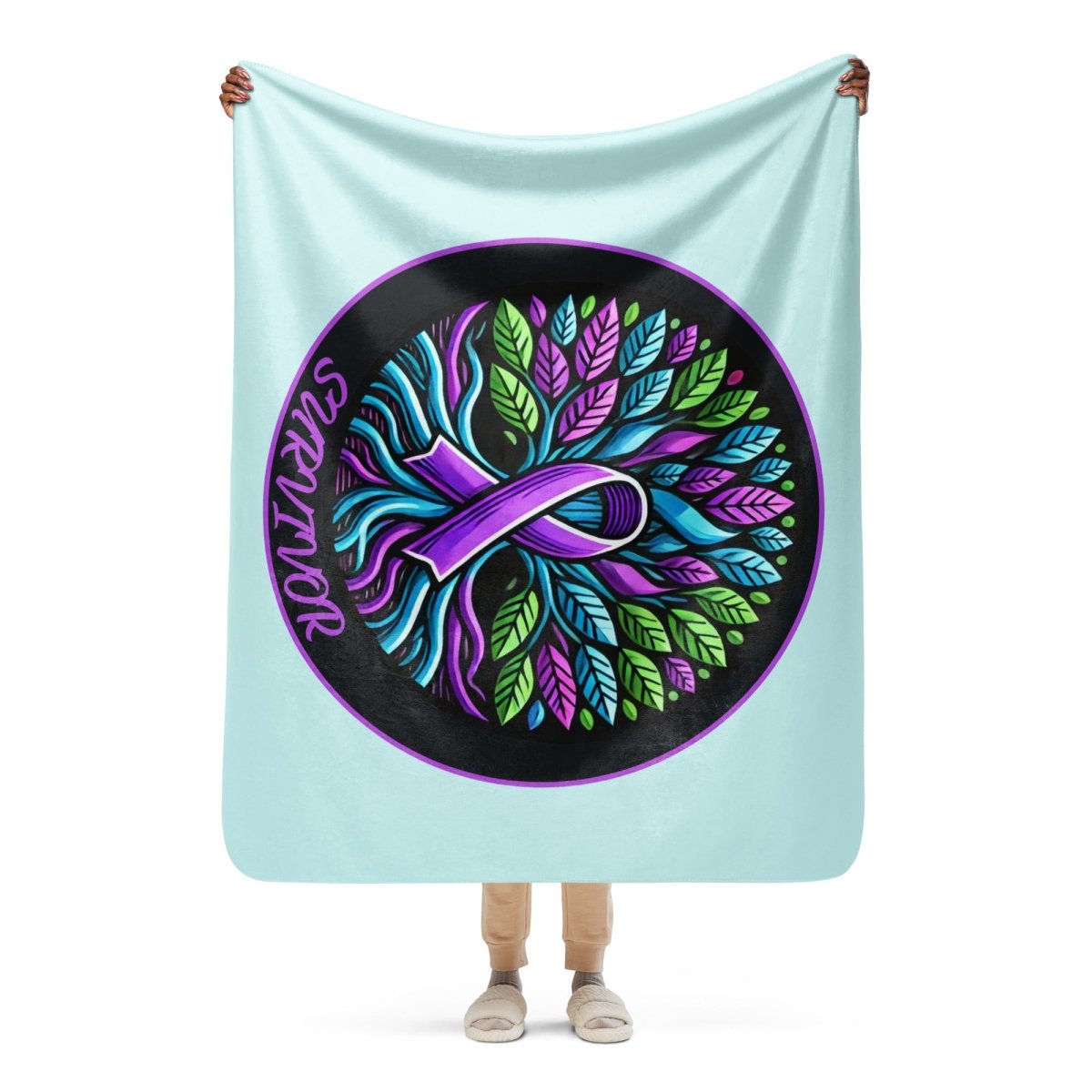 Pancreatic Cancer Tree Sherpa Blanket - JohnVsGBM50″×60″