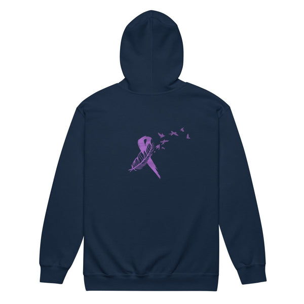 Pancreatic Cancer Zip Up Survivor Hoodie - JohnVsGBMNavyS